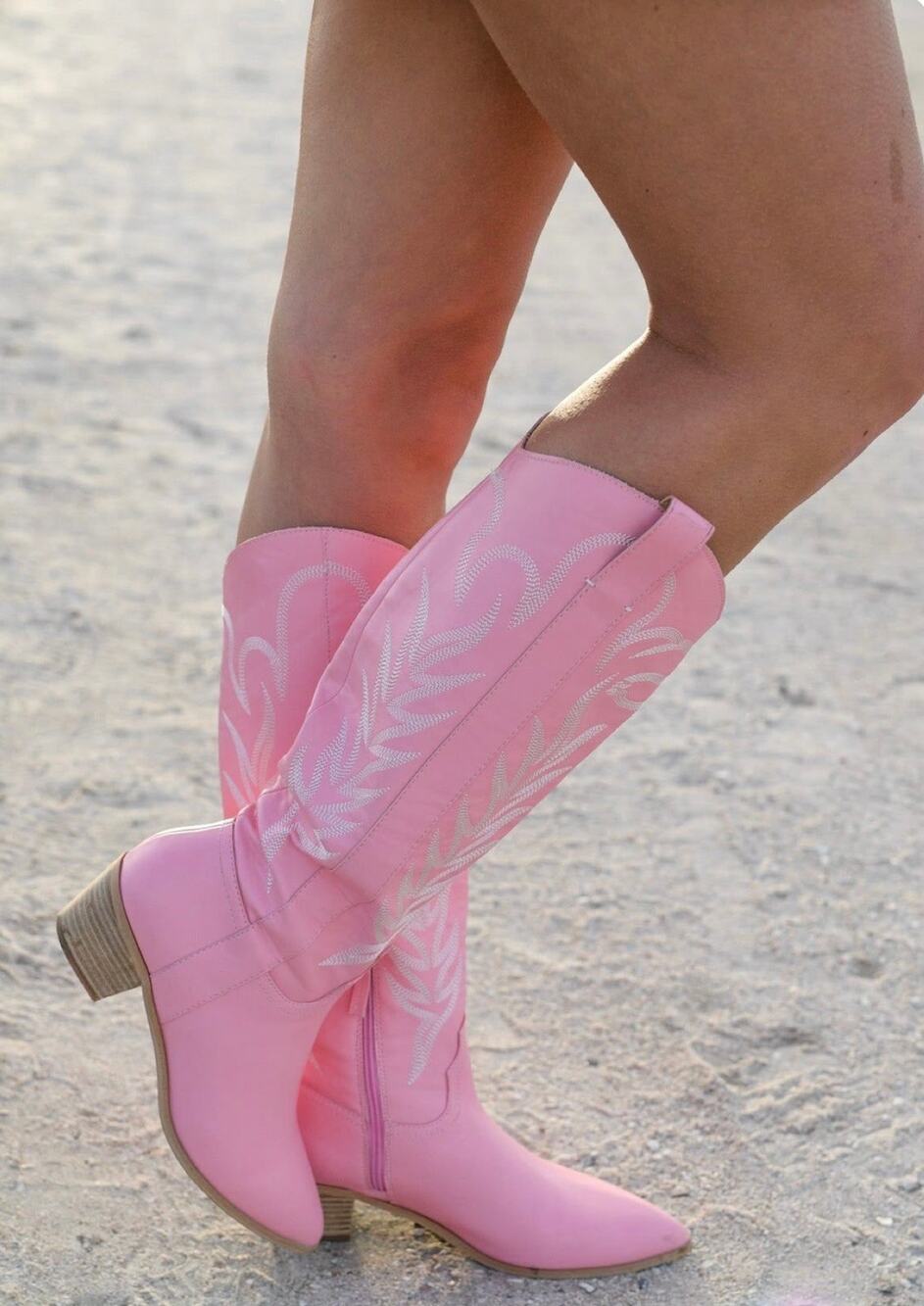 MiiM-Bubblegum Pink Western Boots